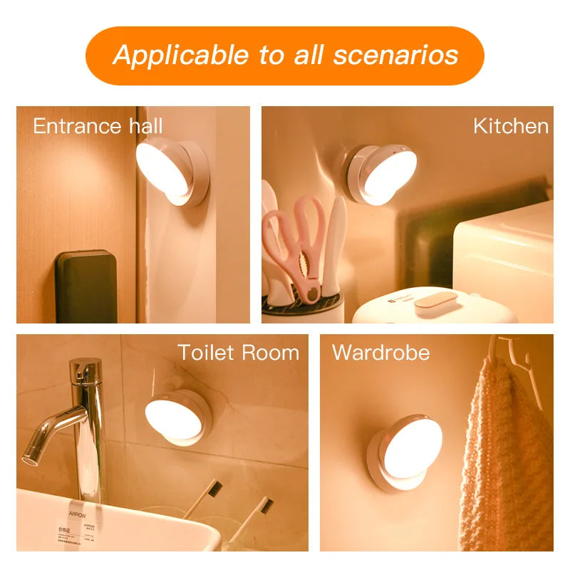 FlowSense – Wireless LED 360° Rotatable Sensor Night Light.