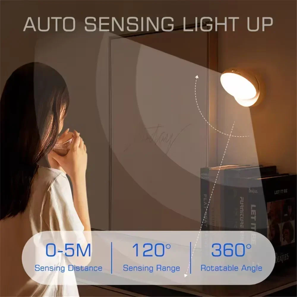 FlowSense – Wireless LED 360° Rotatable Sensor Night Light.