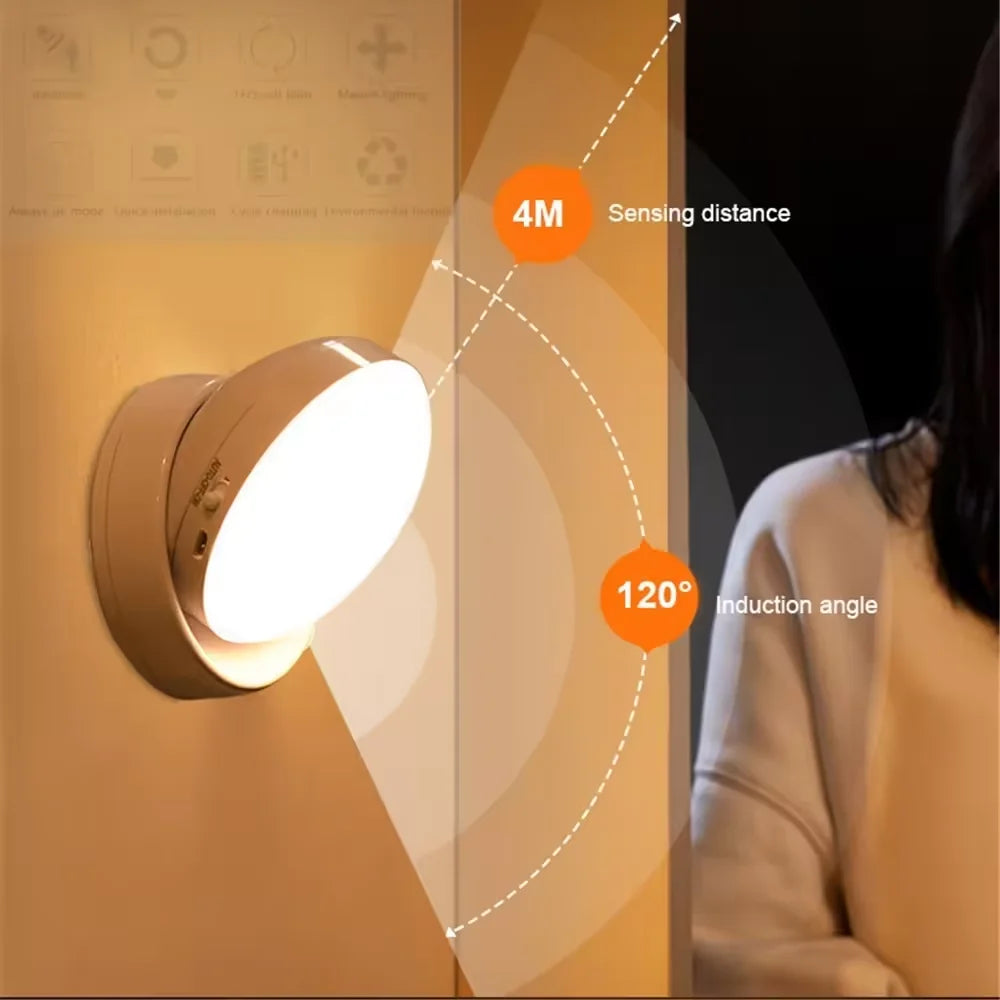 FlowSense – Wireless LED 360° Rotatable Sensor Night Light.