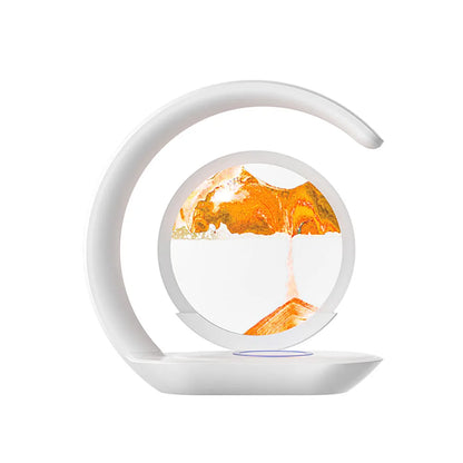 SandGlow Lamp – 3D Hourglass Desk Lamp with Wireless Charging