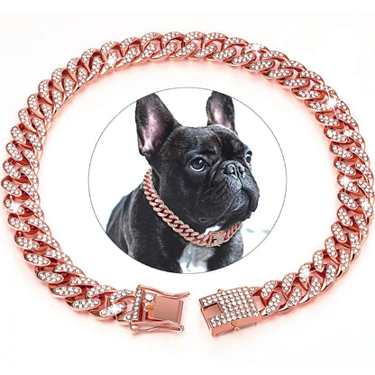 Luxury Diamond Cuban Chain Collar for Dogs and Cats