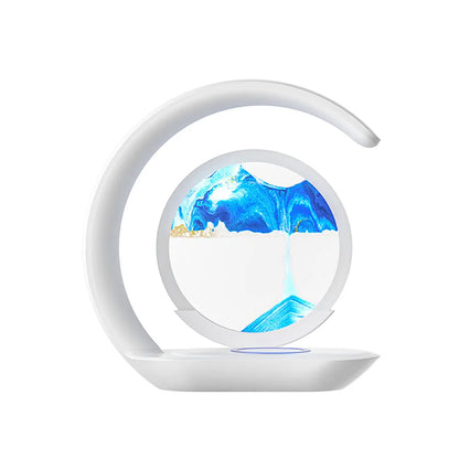 SandGlow Lamp – 3D Hourglass Desk Lamp with Wireless Charging