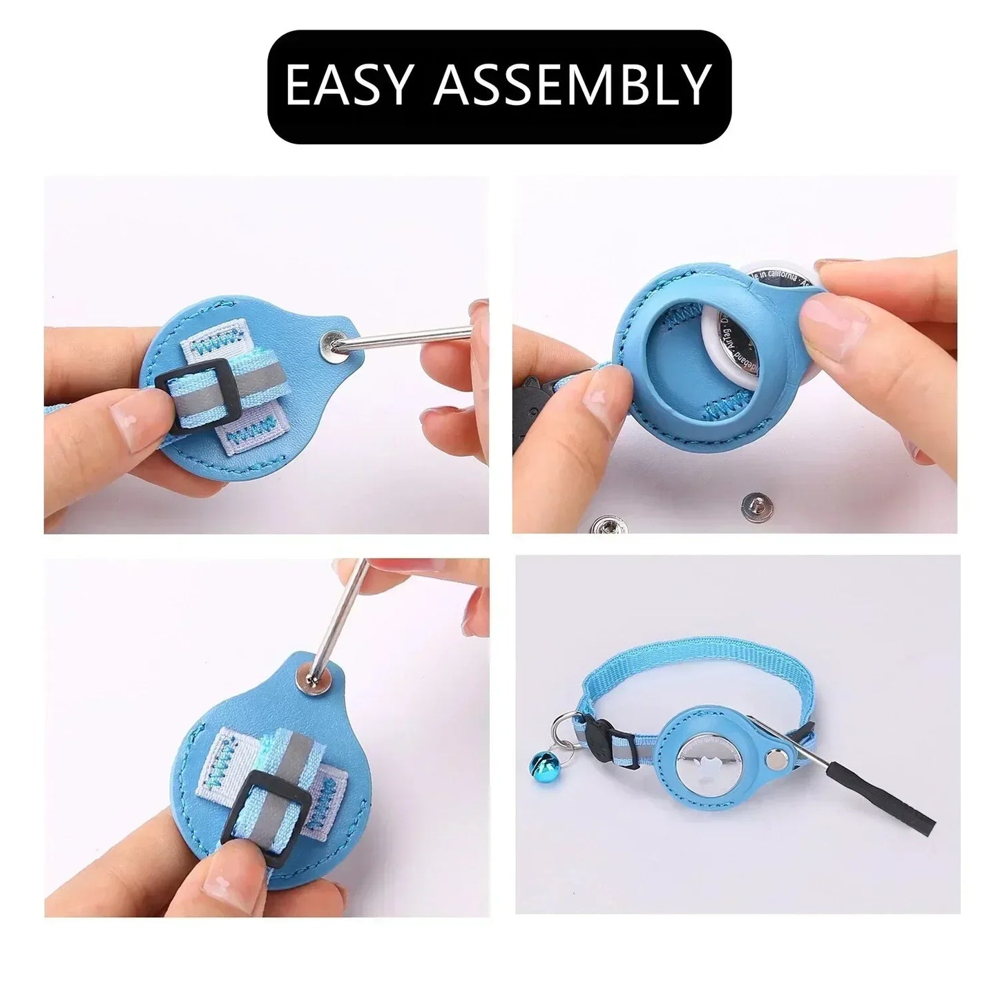 Collier anti-perte réfléchissant pour chat Apple Airtag avec clochette